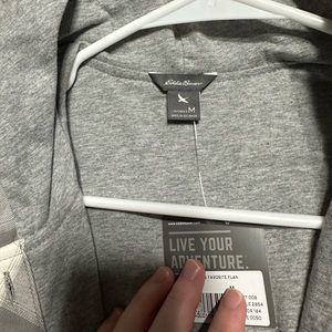 Gray Eddie Beaur button down with hood size medium. NWT